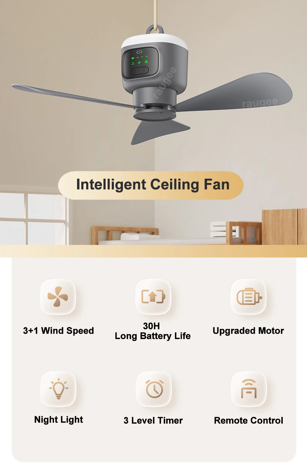 12000mAh Ceiling Fan