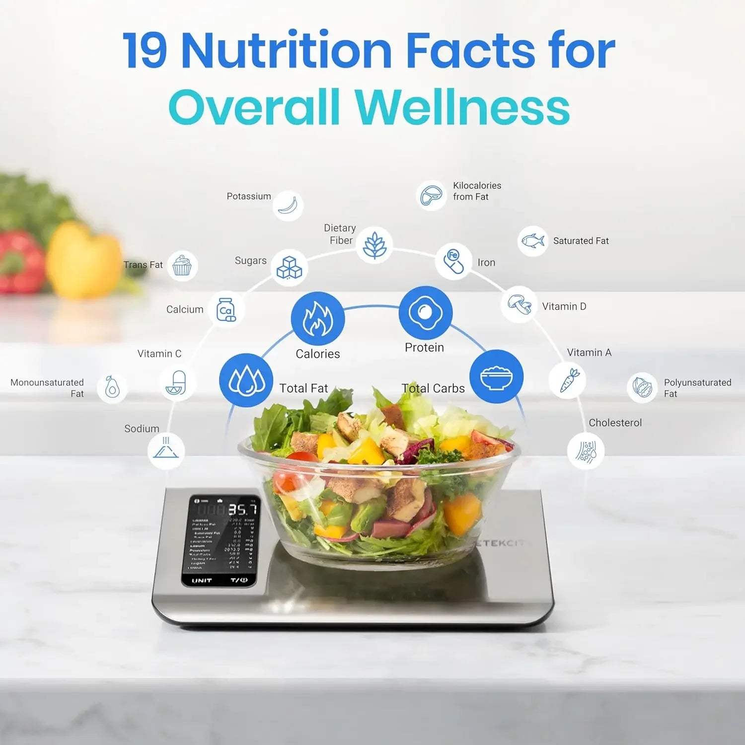 Smart Food Kitchen Scale with Nutritional Calculator
