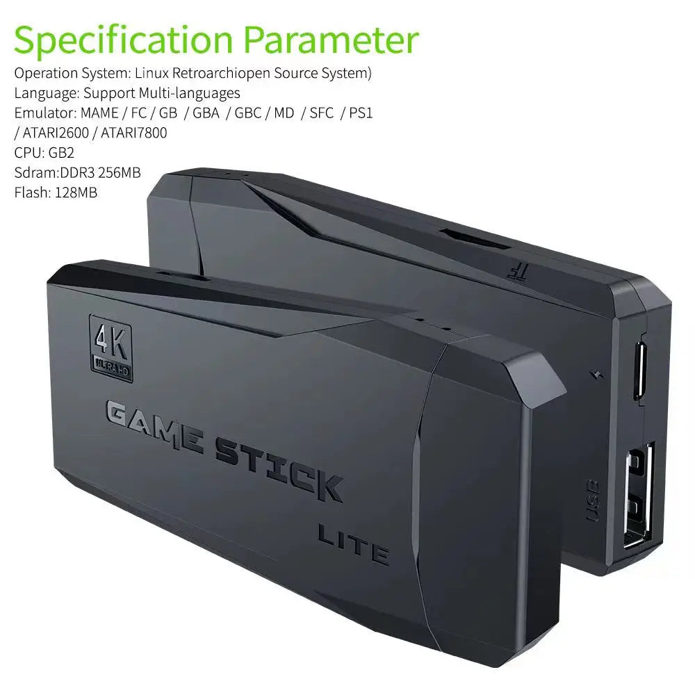 Video Game Stick Lite 4K (+10,000 games)