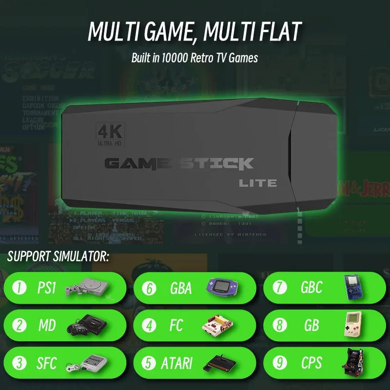 Video Game Stick Lite 4K (+10,000 games)