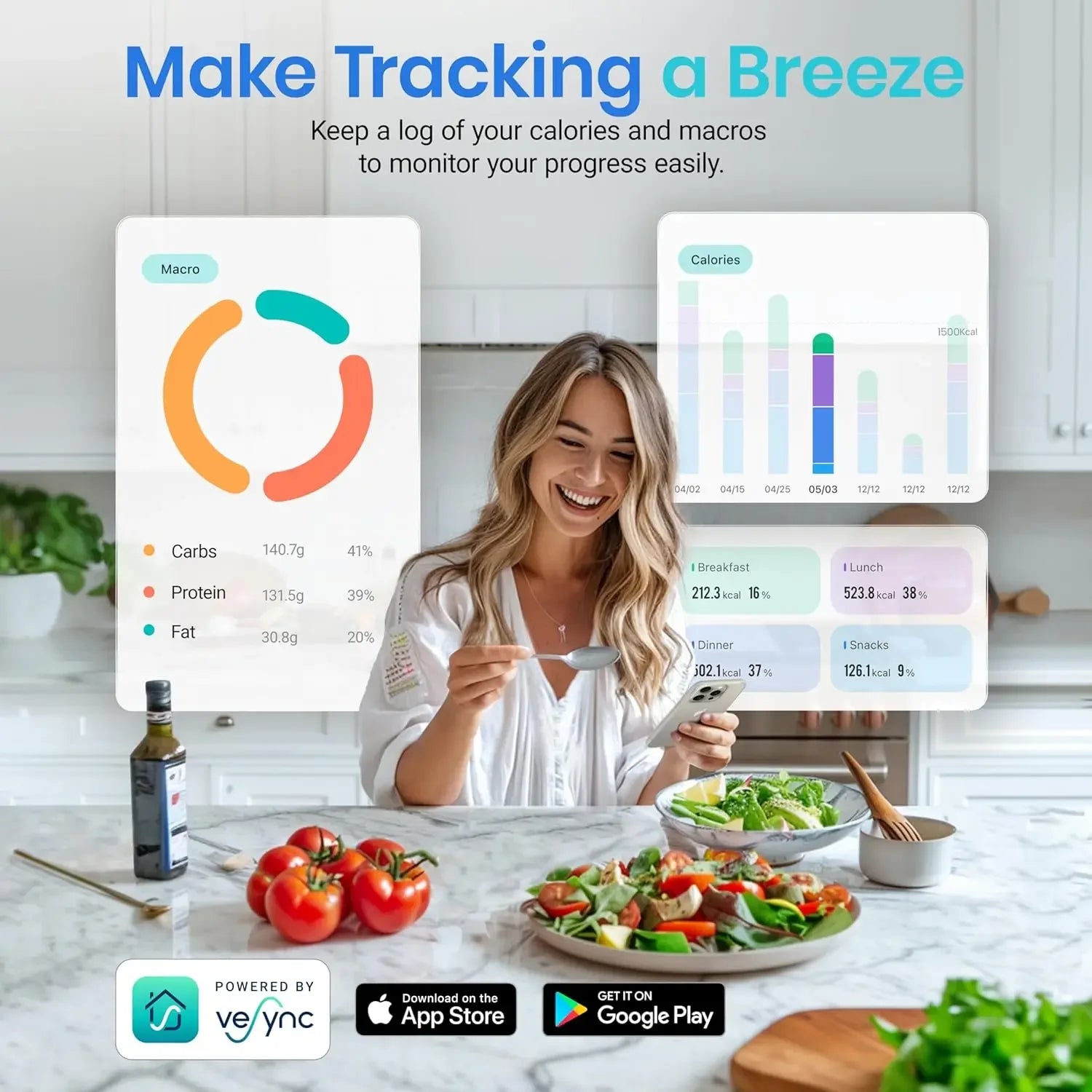 Smart Food Kitchen Scale with Nutritional Calculator