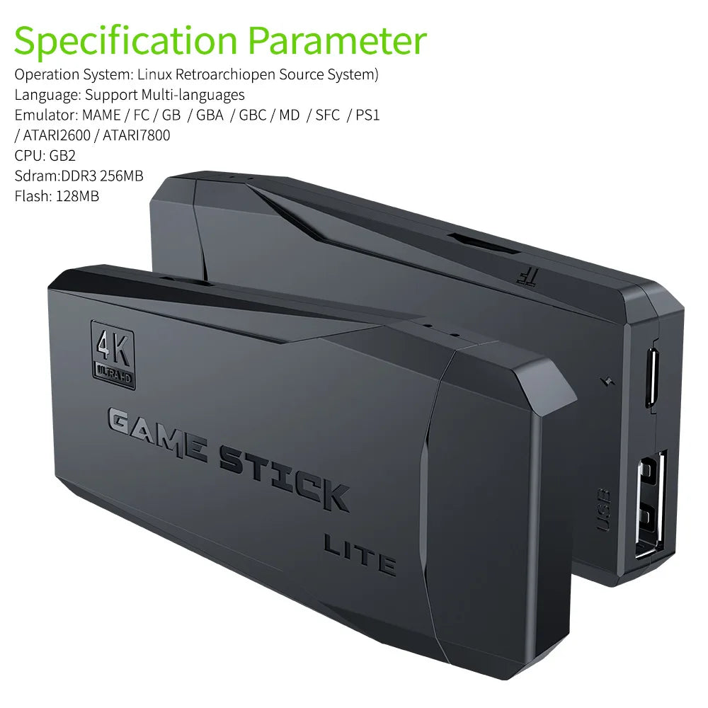 Video Game Stick Lite 4K (+10,000 games)